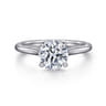Ericka - 14K White Gold Round Solitaire Diamond Engagement Ring - 0.12 ct