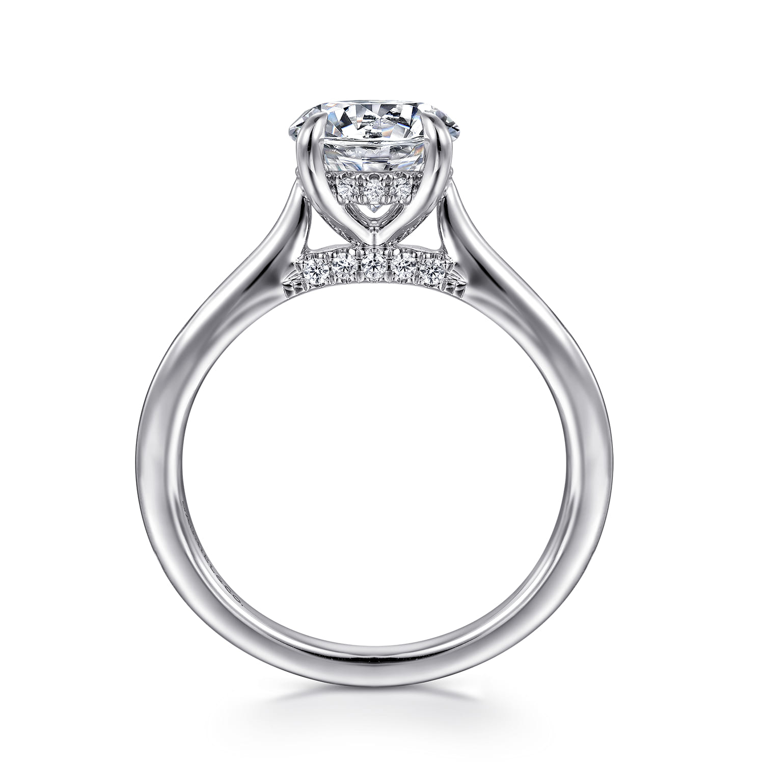 Ericka - 14K White Gold Round Solitaire Diamond Engagement Ring - 0.12 ct - Shot 2