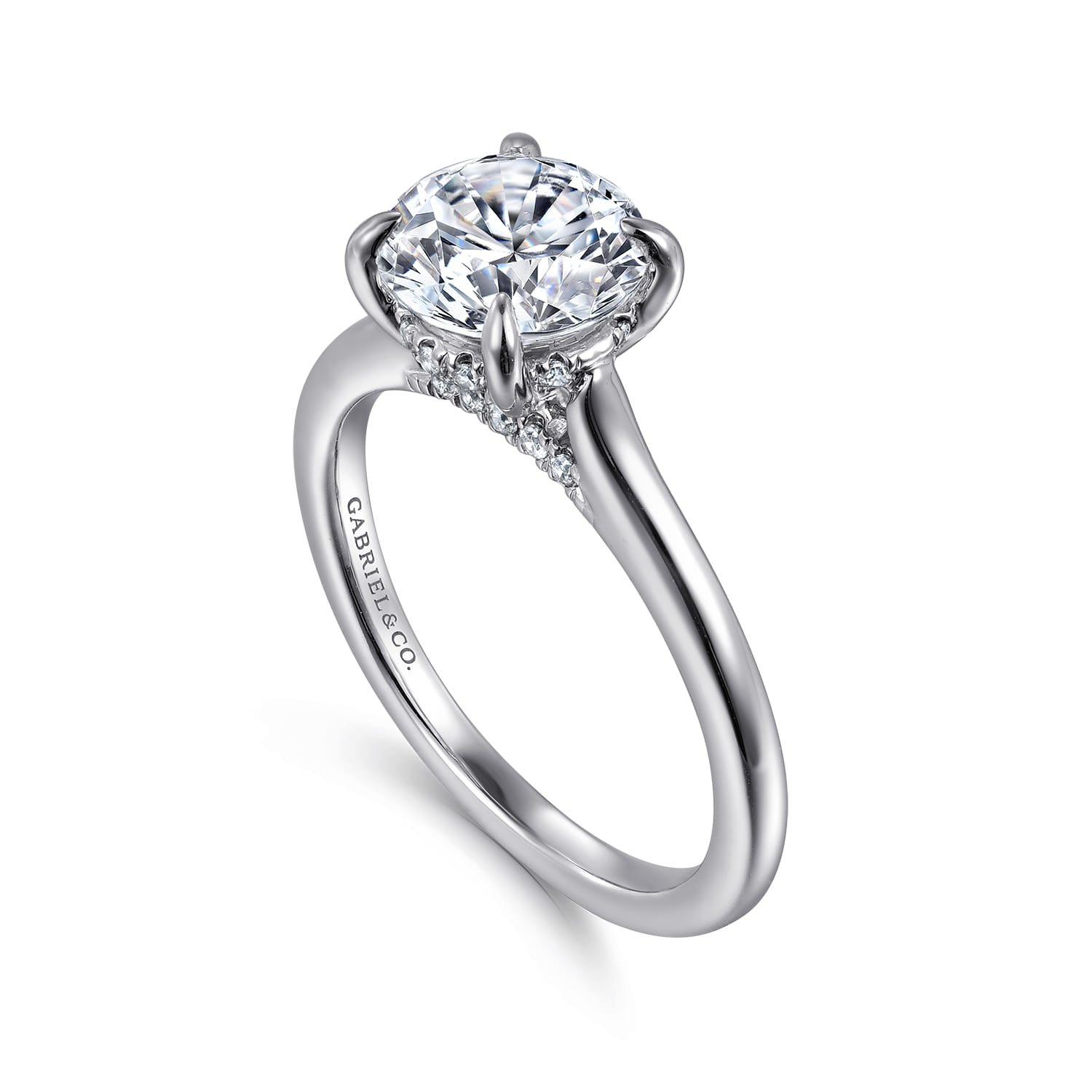 Ericka - 14K White Gold Round Solitaire Diamond Engagement Ring - 0.12 ct - Shot 3