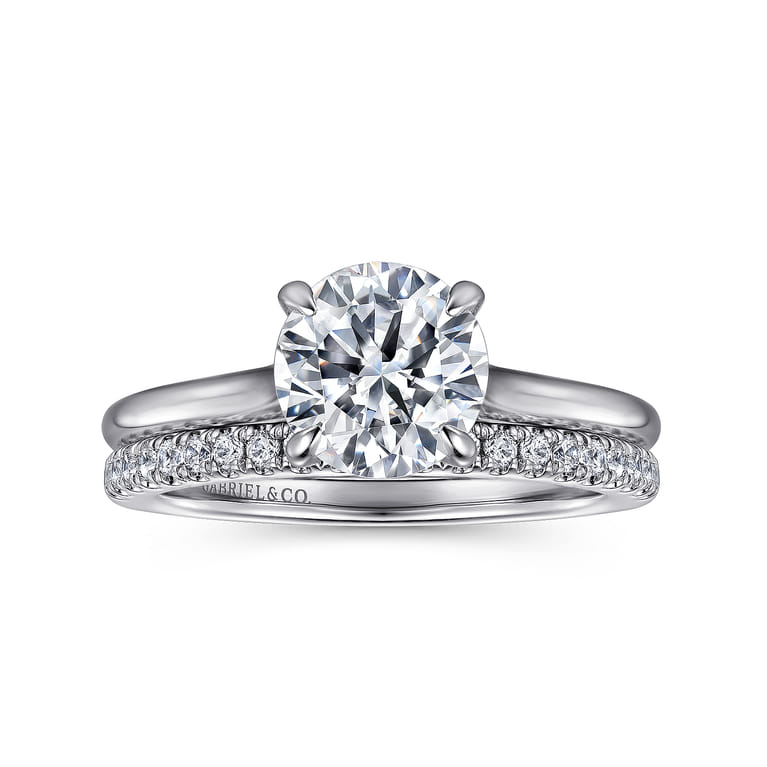 Ericka - 14K White Gold Round Solitaire Diamond Engagement Ring - 0.12 ct - Shot 4