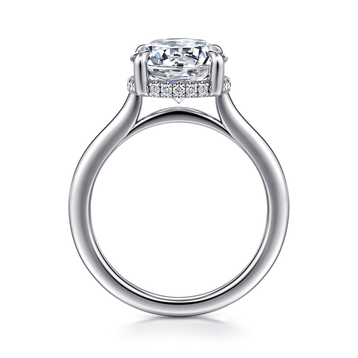 Aldon - 14K White Gold Round Diamond Engagement Ring - 0.14 ct - Shot 2