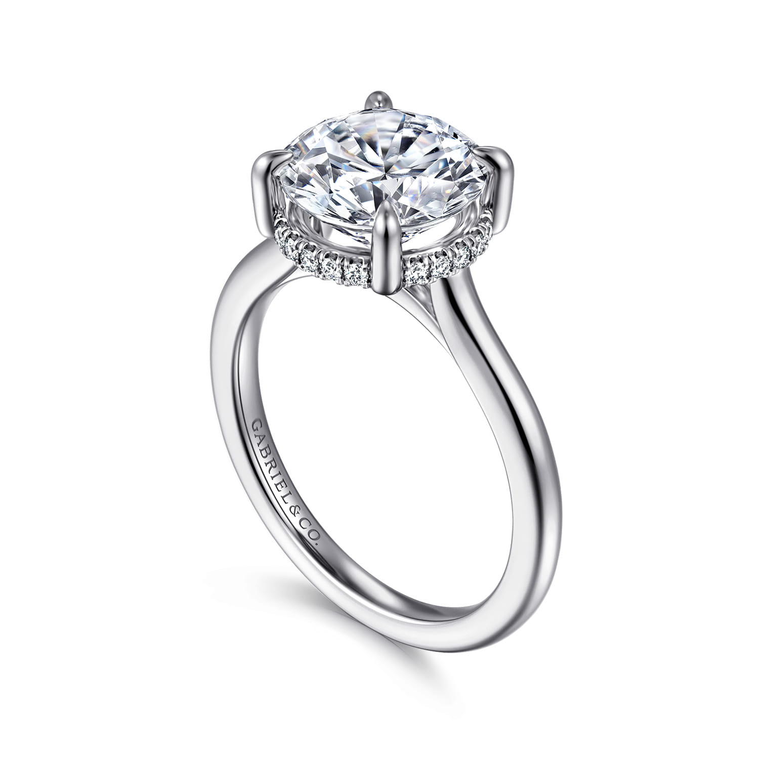 Aldon - 14K White Gold Round Diamond Engagement Ring - 0.14 ct - Shot 3