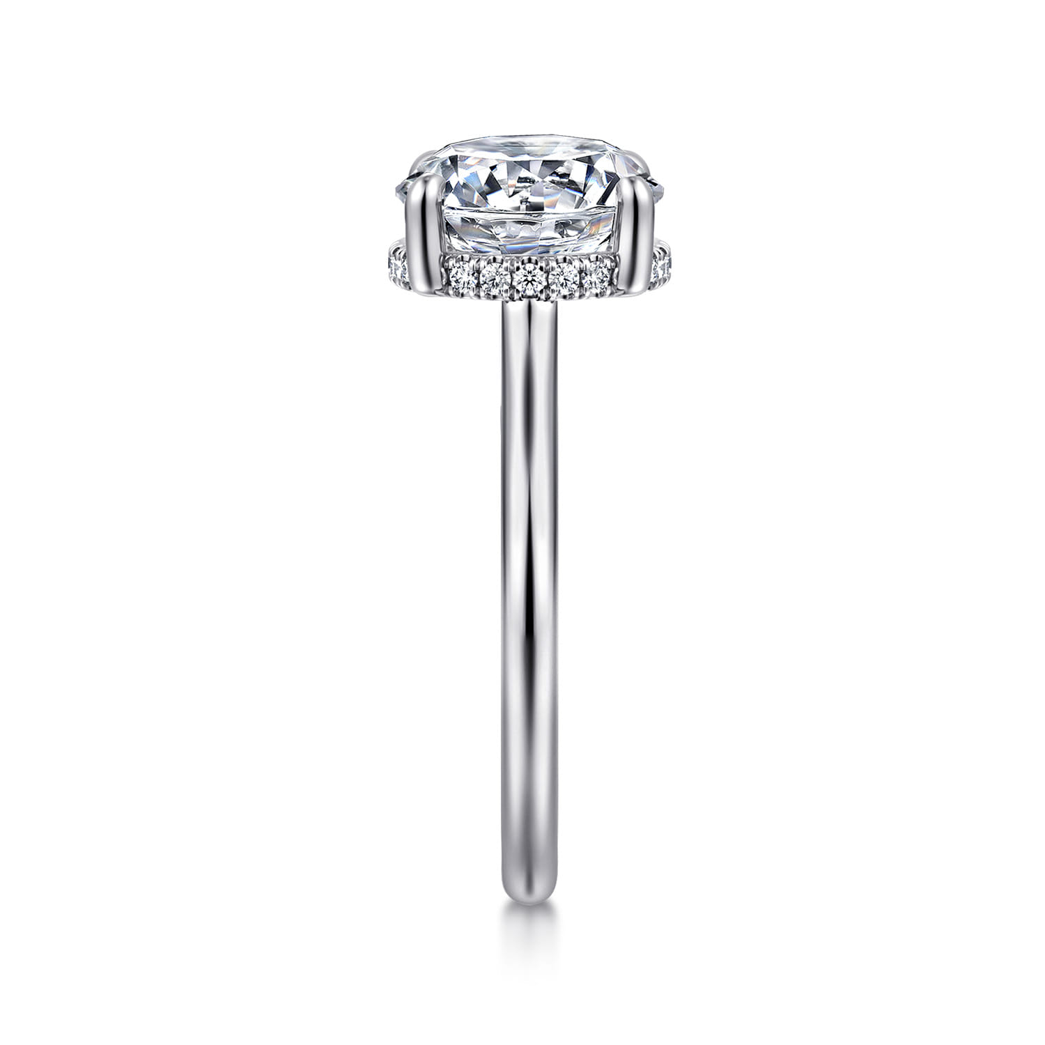Aldon - 14K White Gold Round Diamond Engagement Ring - 0.14 ct - Shot 4