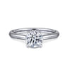 Aldon - 14K White Gold Round Diamond Engagement Ring - 0.07 ct