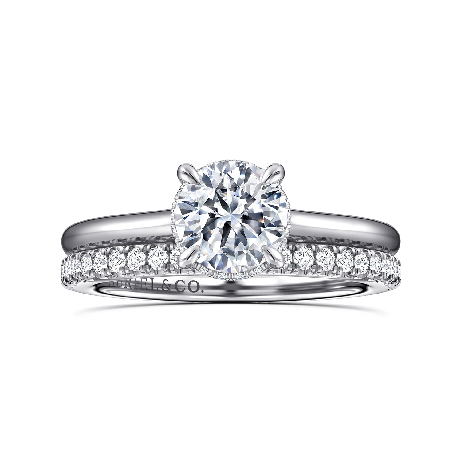 Aldon - 14K White Gold Round Diamond Engagement Ring - 0.07 ct - Shot 4