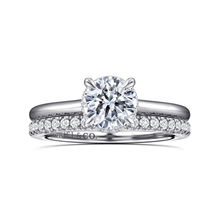 Aldon - 14K White Gold Round Diamond Engagement Ring - 0.07 ct - Shot 4