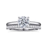 Aldon - 14K White Gold Round Diamond Engagement Ring - 0.07 ct
