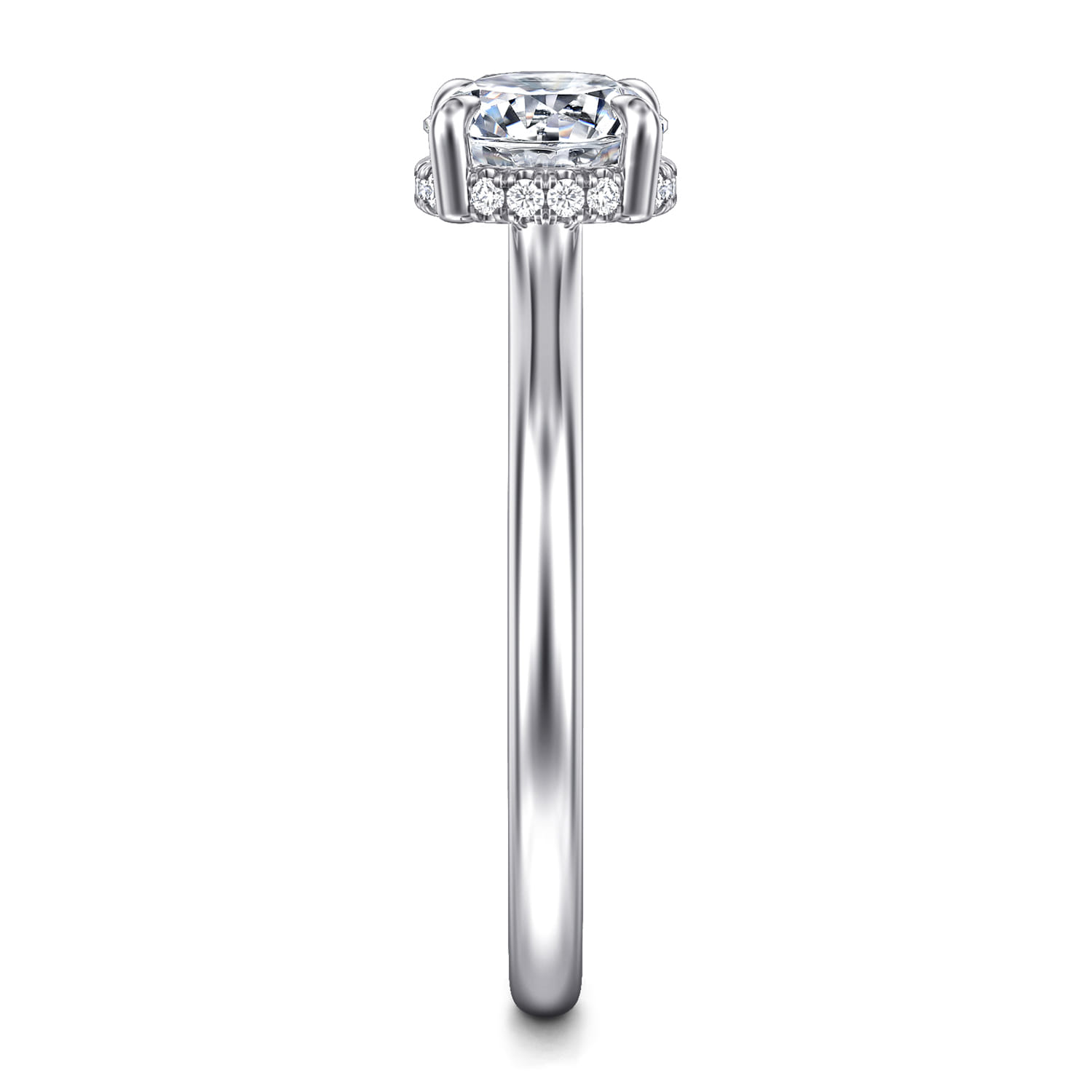 Aldon - 14K White Gold Round Diamond Engagement Ring - 0.07 ct - Shot 5