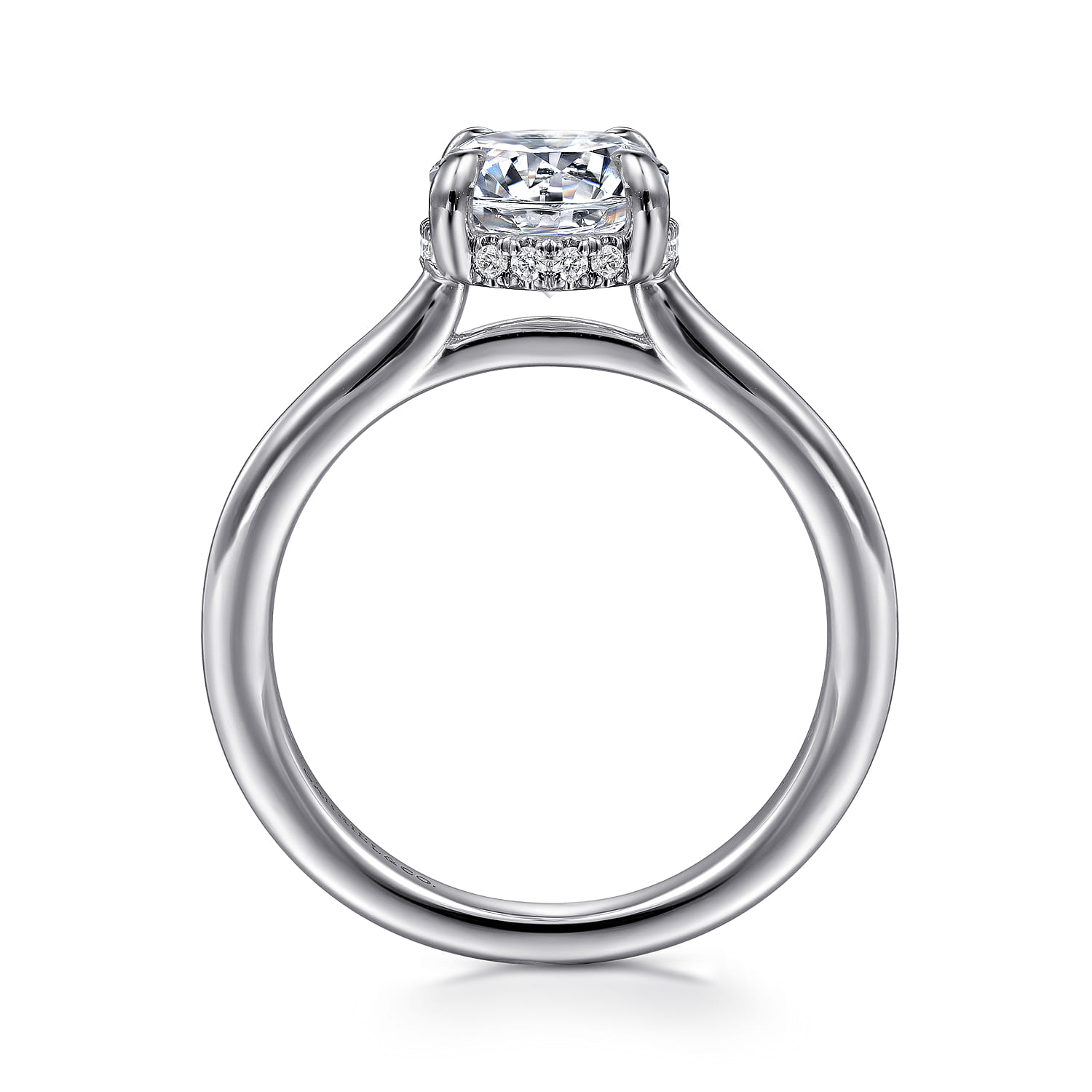 Aldon - 14K White Gold Round Diamond Engagement Ring - 0.08 ct - Shot 2