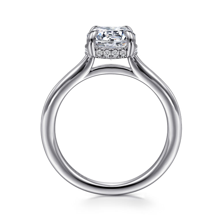 Aldon - 14K White Gold Round Diamond Engagement Ring - 0.08 ct - Shot 2