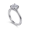 Aldon - 14K White Gold Round Diamond Engagement Ring - 0.08 ct