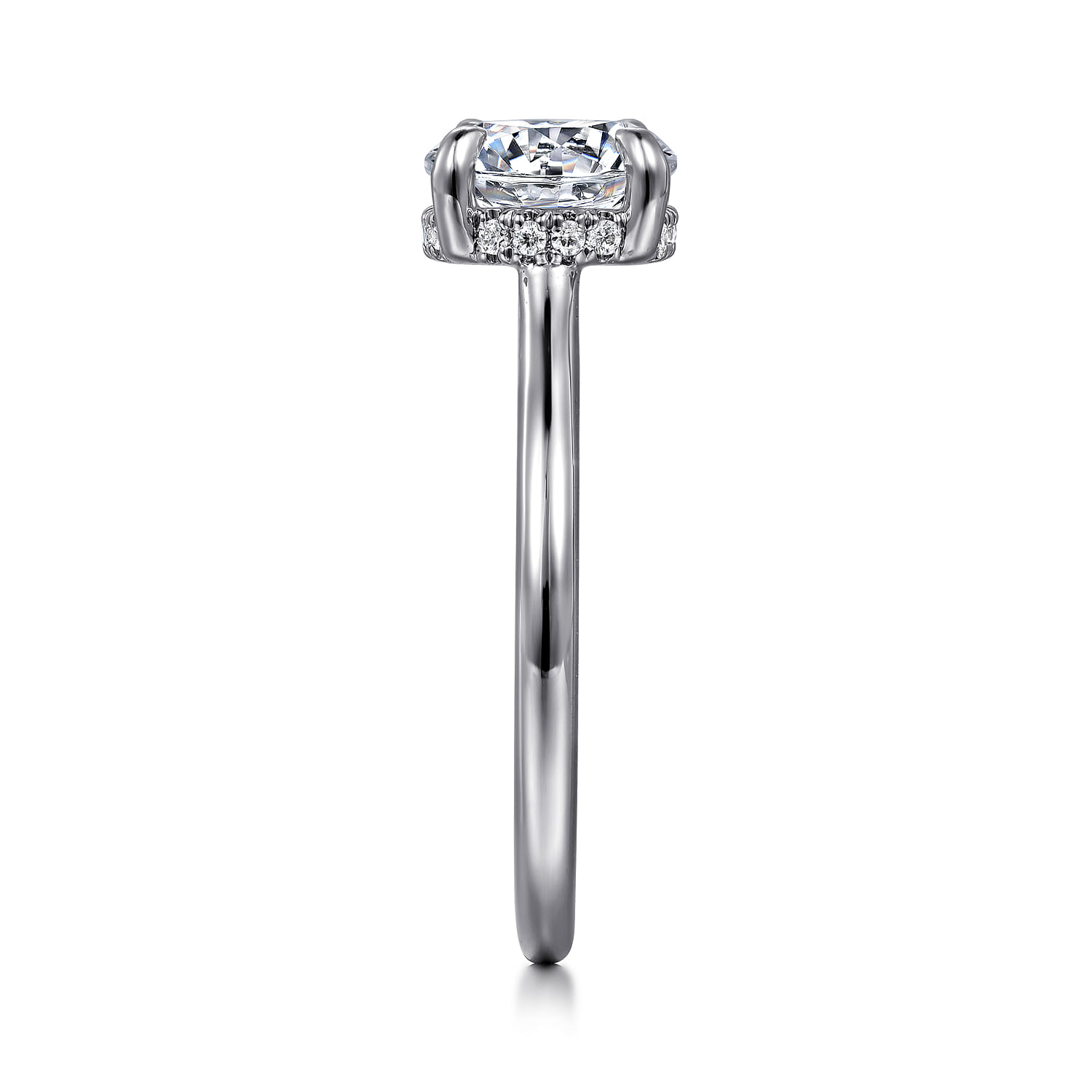 Aldon - 14K White Gold Round Diamond Engagement Ring - 0.08 ct - Shot 5