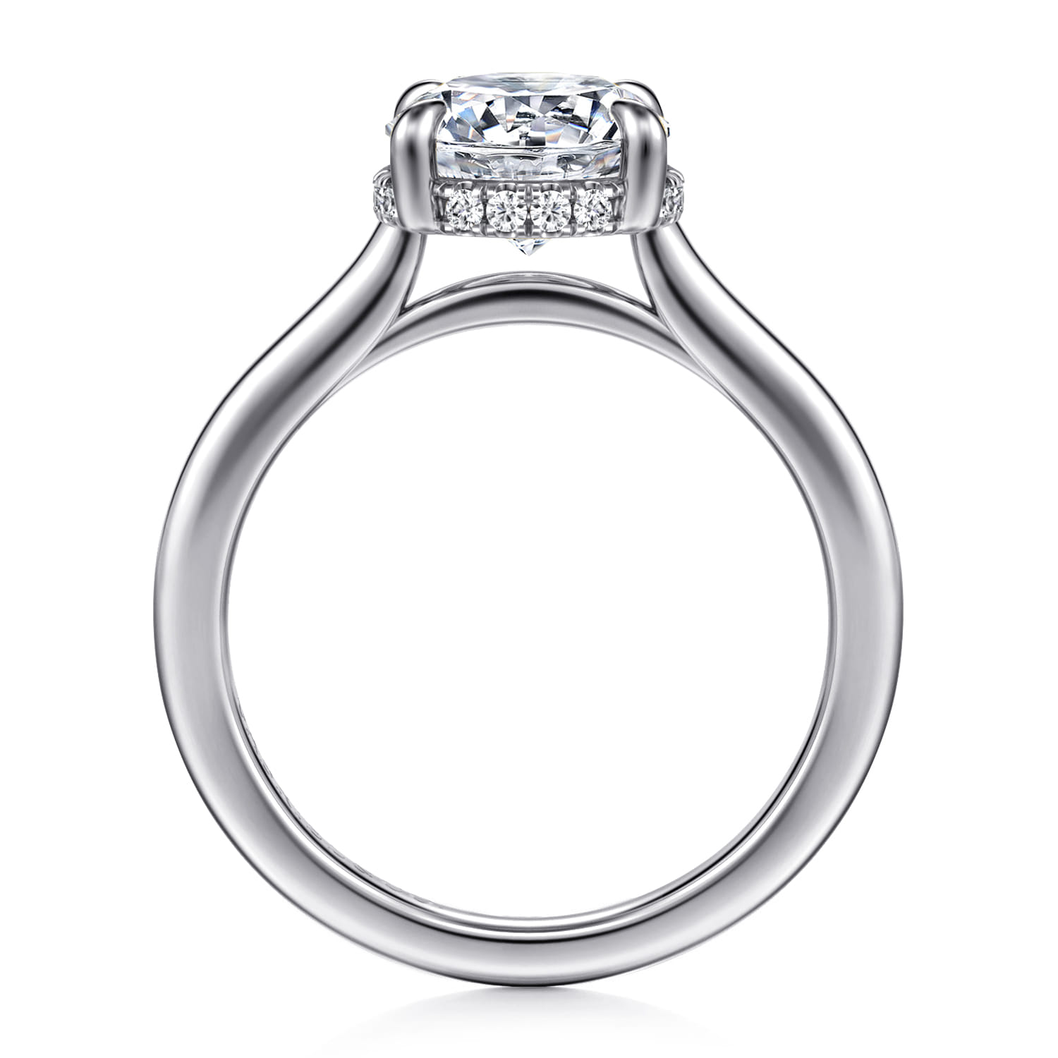 Aldon - 14K White Gold Round Diamond Engagement Ring - 0.1 ct - Shot 2