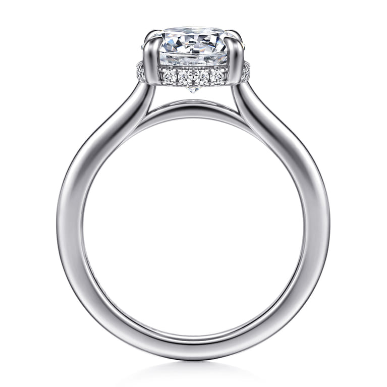 Aldon - 14K White Gold Round Diamond Engagement Ring - 0.1 ct - Shot 2