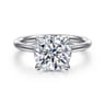 Badia - 14K White Gold Round Solitaire Diamond Engagement Ring - 0.08 ct