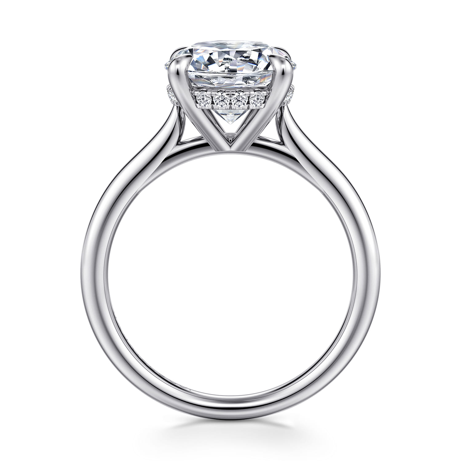 Badia - 14K White Gold Round Solitaire Diamond Engagement Ring - 0.08 ct - Shot 2