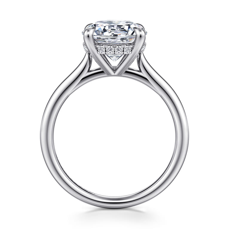 Badia - 14K White Gold Round Solitaire Diamond Engagement Ring - 0.08 ct - Shot 2
