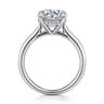 Badia - 14K White Gold Round Solitaire Diamond Engagement Ring - 0.08 ct