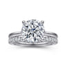 Badia - 14K White Gold Round Solitaire Diamond Engagement Ring - 0.08 ct