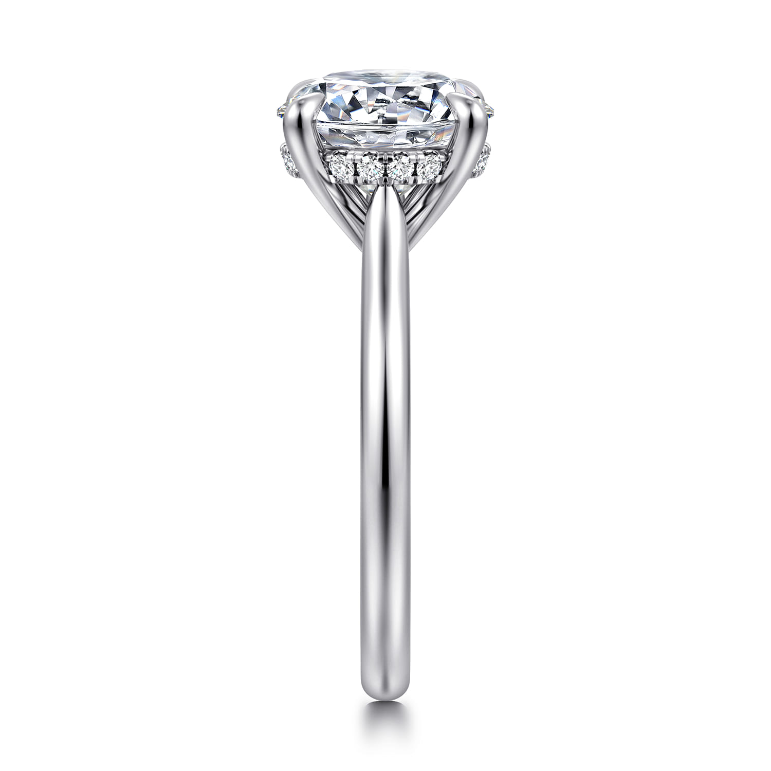 Badia - 14K White Gold Round Solitaire Diamond Engagement Ring - 0.08 ct - Shot 5