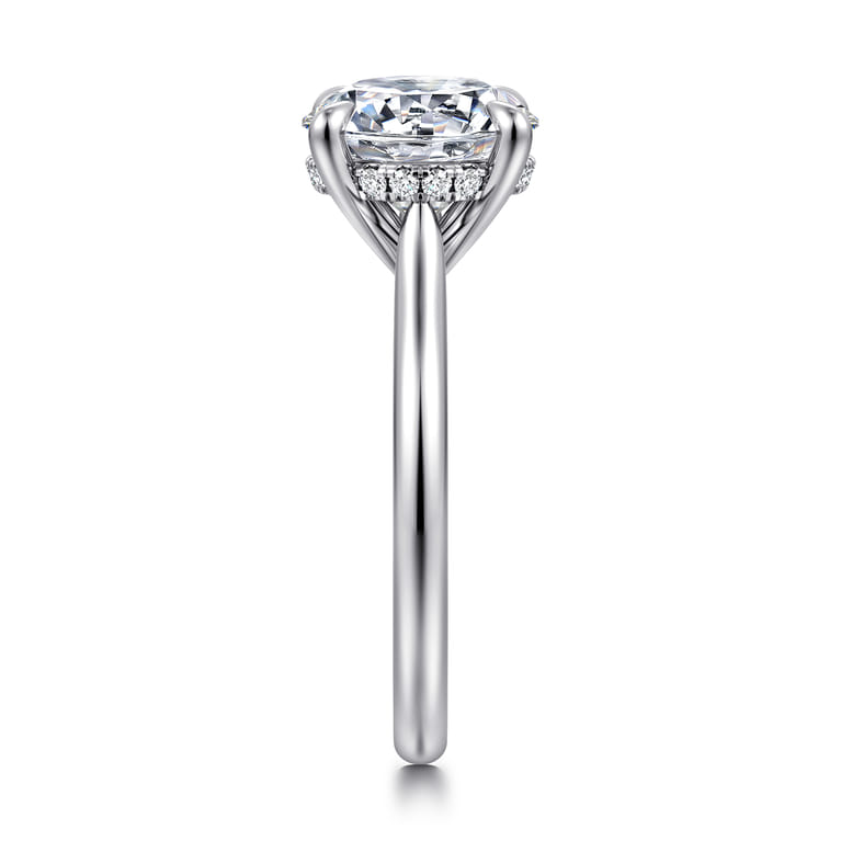 Badia - 14K White Gold Round Solitaire Diamond Engagement Ring - 0.08 ct - Shot 5