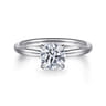 Badia - 14K White Gold Round Solitaire Diamond Engagement Ring - 0.05 ct