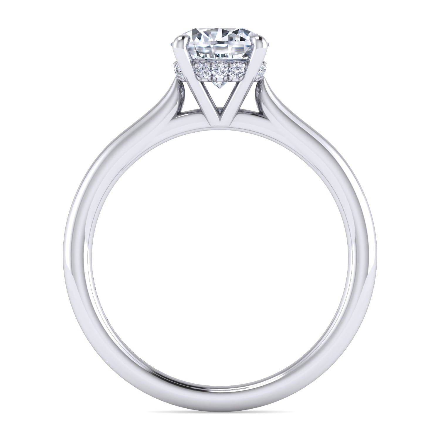 Badia - 14K White Gold Round Solitaire Diamond Engagement Ring - 0.05 ct - Shot 2