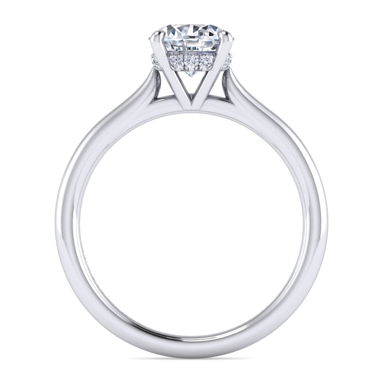 Badia - 14K White Gold Round Solitaire Diamond Engagement Ring - 0.05 ct - Shot 2
