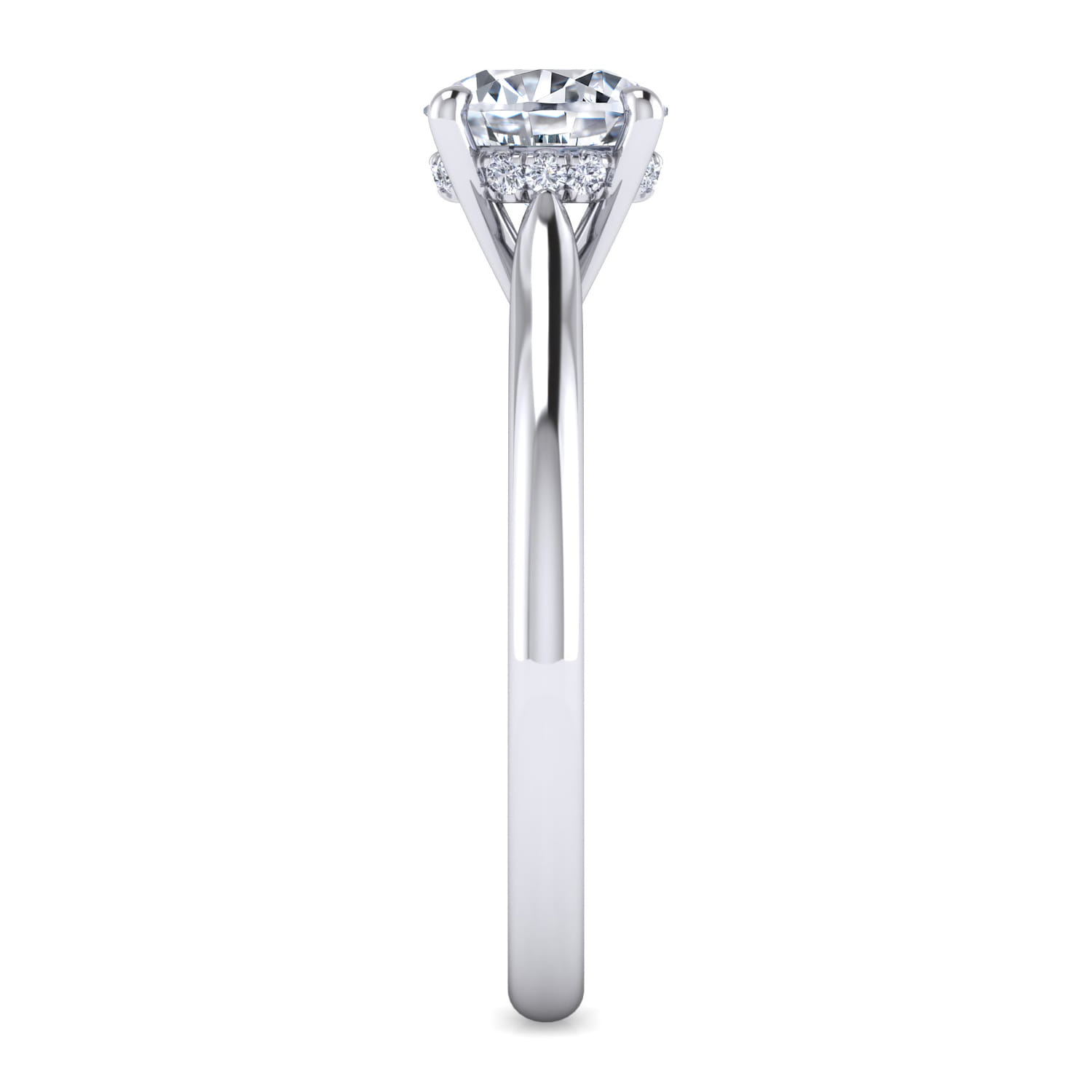 Badia - 14K White Gold Round Solitaire Diamond Engagement Ring - 0.05 ct - Shot 5
