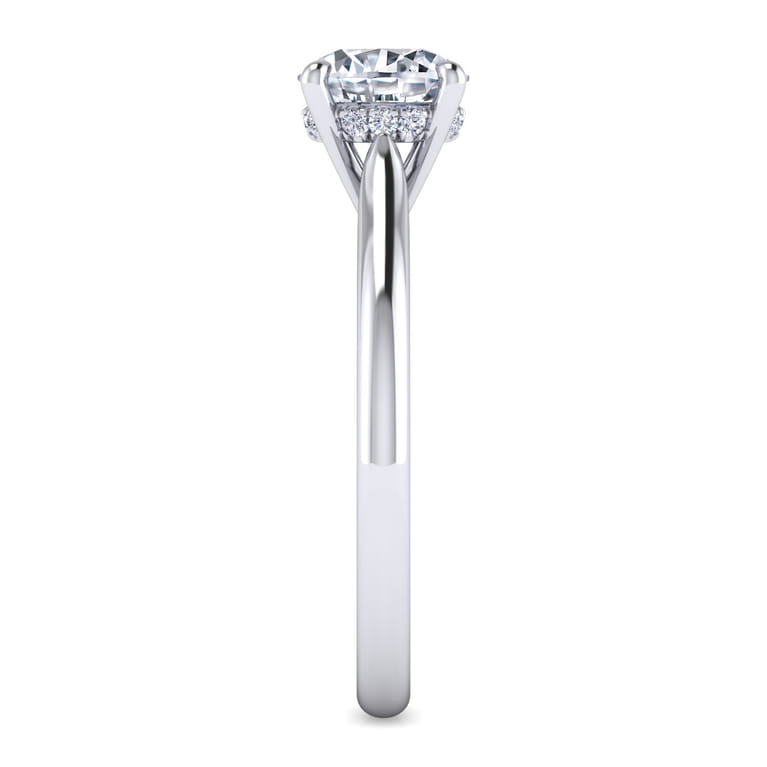 Badia - 14K White Gold Round Solitaire Diamond Engagement Ring - 0.05 ct - Shot 5