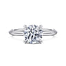 Badia - 14K White Gold Round Solitaire Diamond Engagement Ring - 0.06 ct