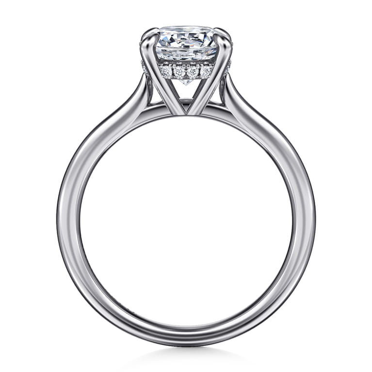 Badia - 14K White Gold Round Solitaire Diamond Engagement Ring - 0.06 ct - Shot 2