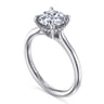 Badia - 14K White Gold Round Solitaire Diamond Engagement Ring - 0.06 ct