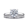 Badia - 14K White Gold Round Solitaire Diamond Engagement Ring - 0.06 ct