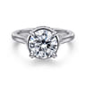 Reece - 14K White Gold Round Bezel Prong Diamond Engagement Ring - 0.11 ct