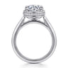 Reece - 14K White Gold Round Bezel Prong Diamond Engagement Ring - 0.11 ct
