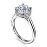 Reece - 14K White Gold Round Bezel Prong Diamond Engagement Ring - 0.11 ct