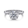 Reece - 14K White Gold Round Bezel Prong Diamond Engagement Ring - 0.1 ct