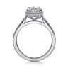 Reece - 14K White Gold Round Bezel Prong Diamond Engagement Ring - 0.1 ct
