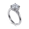 Reece - 14K White Gold Round Bezel Prong Diamond Engagement Ring - 0.1 ct