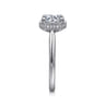 Reece - 14K White Gold Round Bezel Prong Diamond Engagement Ring - 0.1 ct