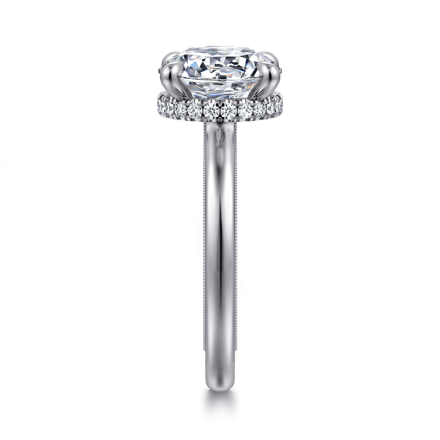 Sandi - 14K White Gold Round Diamond Engagement Ring - 0.13 ct - Shot 4