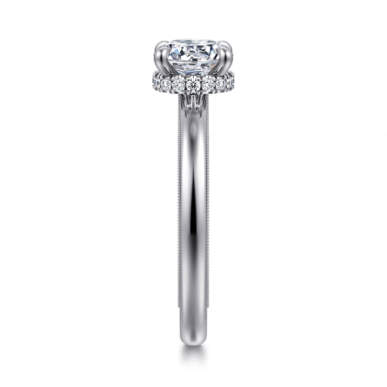 Sandi - 14K White Gold Round Diamond Engagement Ring - 0.08 ct - Shot 4