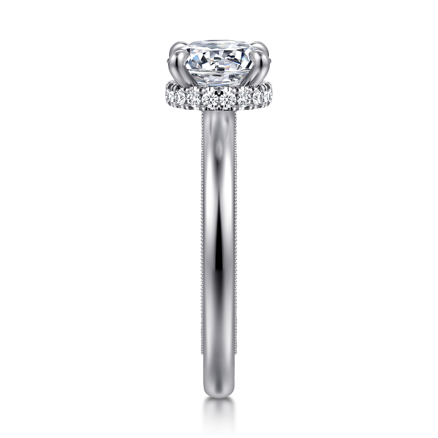 Sandi - 14K White Gold Round Diamond Engagement Ring - 0.1 ct - Shot 4