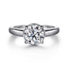 Geo - 14K White Gold Round Diamond Engagement Ring - 0.16 ct