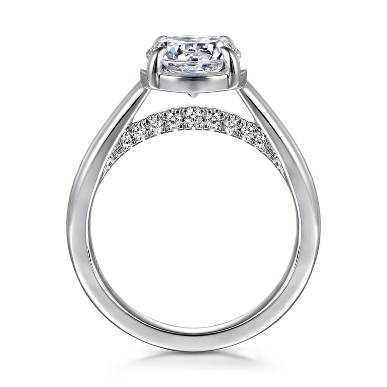 Geo - 14K White Gold Round Diamond Engagement Ring - 0.16 ct - Shot 2