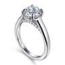 Geo - 14K White Gold Round Diamond Engagement Ring - 0.16 ct