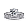 Geo - 14K White Gold Round Diamond Engagement Ring - 0.16 ct