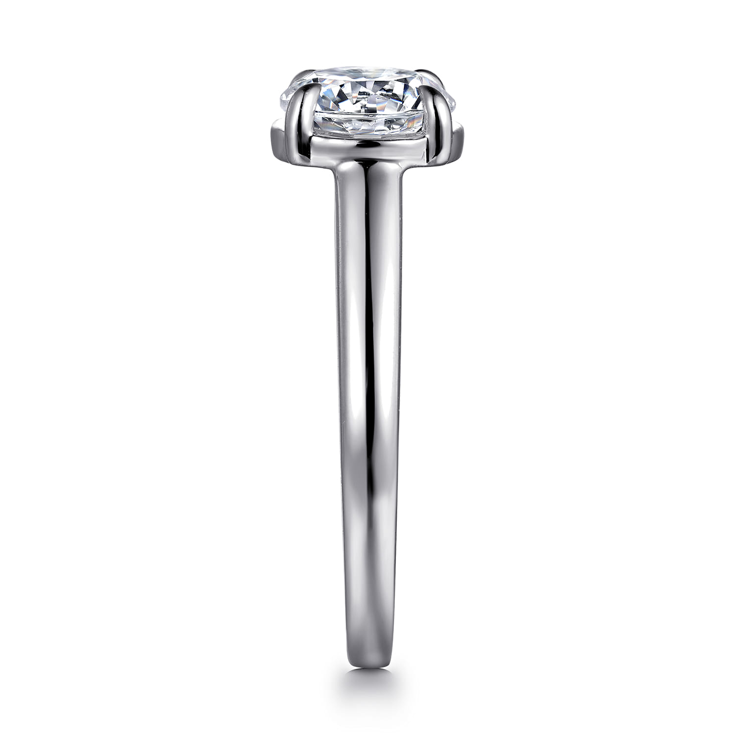 Geo - 14K White Gold Round Diamond Engagement Ring - 0.16 ct - Shot 5