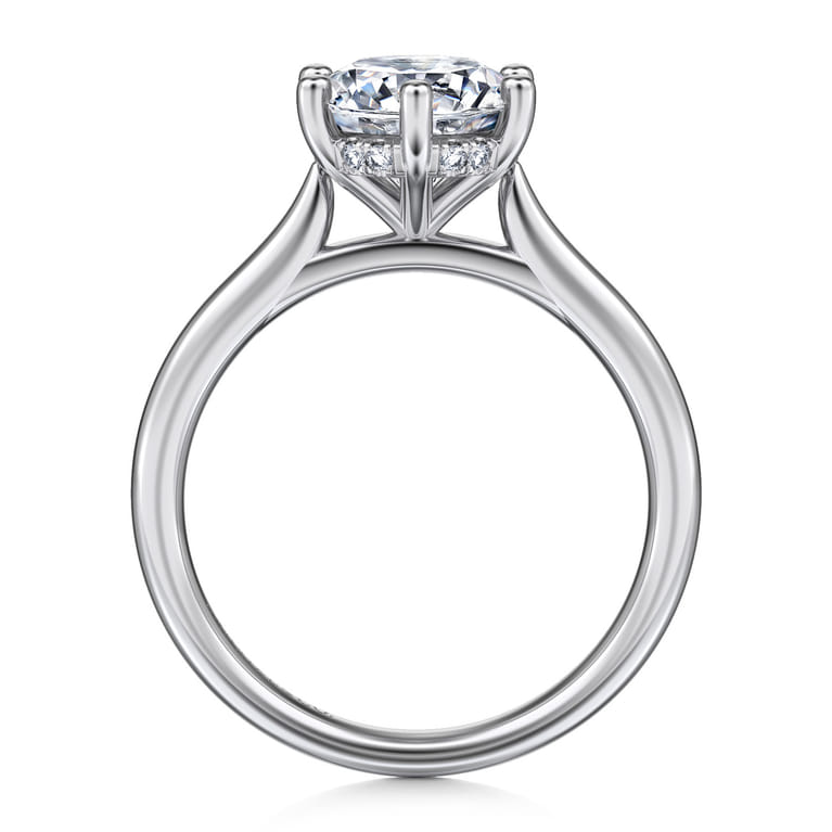 Aviva - 14K White Gold 6 Prong Round Solitaire Diamond Engagement Ring - 0.05 ct - Shot 2